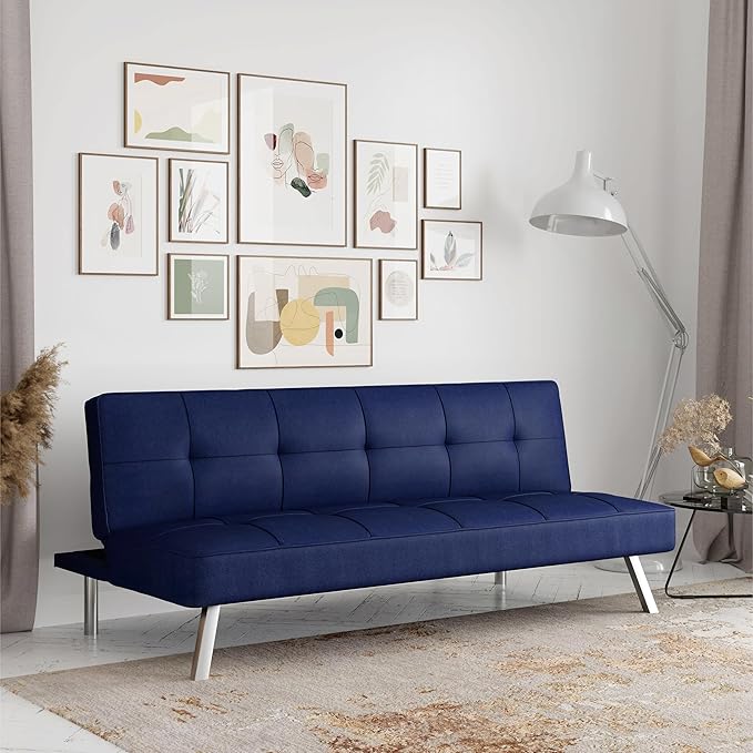 Serta Rane Futon, Navy Blue - LeafyLoom