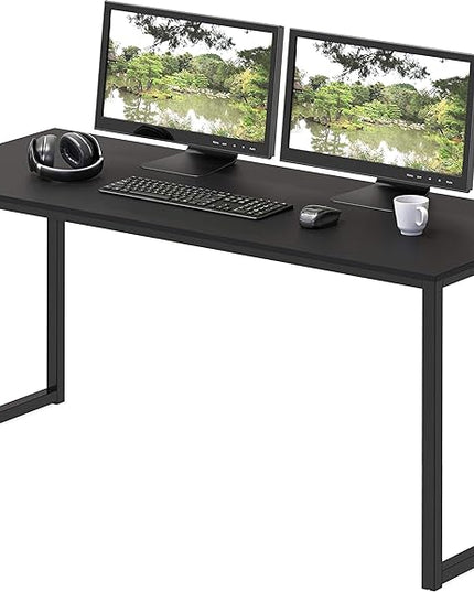 SHW Home Office 48-Inch Computer Desk, Black - LeafyLoom