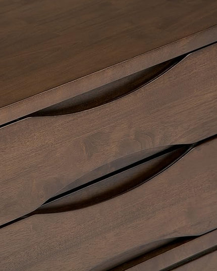 SIMPLIHOME Harper Solid Hardwood 22 inch wide Square Mid Century Modern End Side Table in Walnut Brown with Storage, 2 Drawers, for the Living Room and Bedroom - LeafyLoom