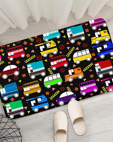 Car Play Mat Kids Rugs for Playroom Car Track Rug Kids Mat Construction Play Mat Car Play Rug Car Carpet for Kids Carpet for Bedroom Truck Rugs for Boys Room,Black 2'×3' - LeafyLoom