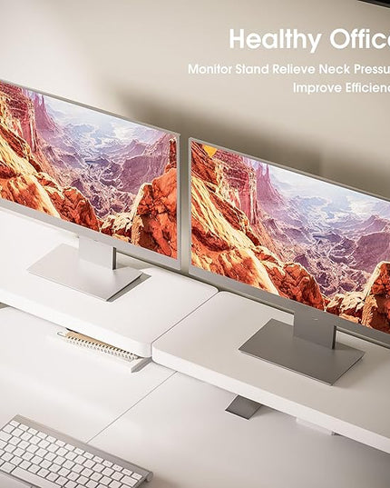 Electric Standing Desk with Monitor Shelf, 55 x 24 Inches Height Adjustable Corner Table, Computer Workstation with Cup Holder and Hook for Home Office, White, 55x24 Inch - LeafyLoom