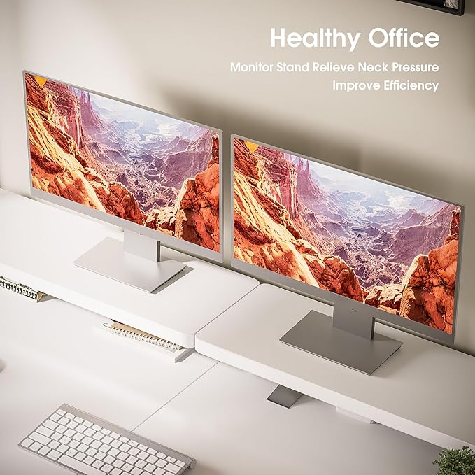 Electric Standing Desk with Monitor Shelf, 55 x 24 Inches Height Adjustable Corner Table, Computer Workstation with Cup Holder and Hook for Home Office, White, 55x24 Inch - LeafyLoom