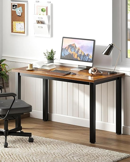 sogesfurniture 31.5 inches Sturdy Writing Desk for Small Spaces, Home Office Desk Computer Desk Gaming Desk Computer Table Sturdy Writing Workstation for Home Office, Brown - LeafyLoom