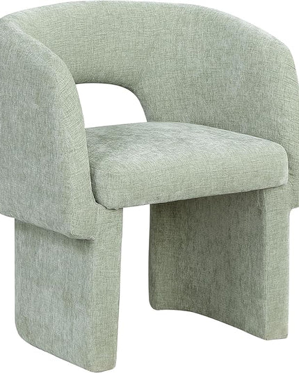 Meridian Furniture Emmet Collection Modern | Contemporary Dining Accent Chair with Rich Fabric, Steel Inner Frame, 26" W x 23.5" D x 30" H, Mint - LeafyLoom
