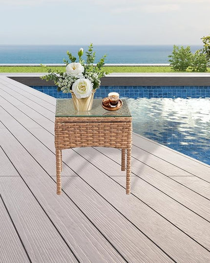 3 Pieces Patio Set Balcony Furniture Sets for Apartments.Bistro Furniture Set, Conversation Sets with Coffee Table, for Porch, Patio, Garden and Removable Cushions Beige - LeafyLoom