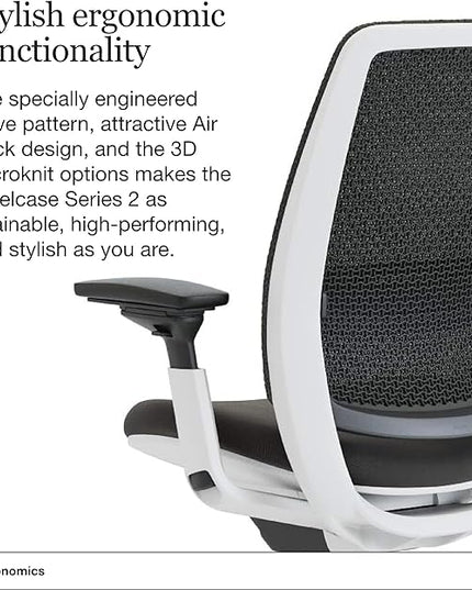 Steelcase Series 2 Office Chair - Ergonomic Work Chair with Wheels for Hard Flooring - with Back Support, Weight-Activated Adjustment & Arm Support - Adjustable Rolling Chairs for Desk - Graphite - LeafyLoom