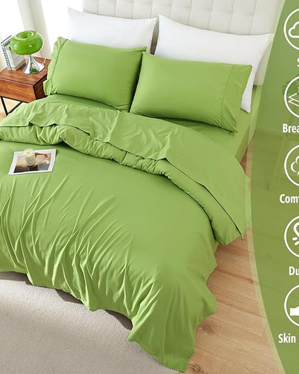 Whitney Home Textile Queen Sheet Set - 4 Piece Soft Breathable Bed Sheets for Queen Size Bed, Deep Pocket Lxuury Brushed Sheets, Hotel Bedding Sheets and Pillowcases, Wrinkle Free Oeko-Tex Sheets - LeafyLoom