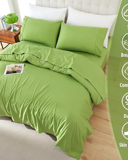 Whitney Home Textile King Sheet Set - 4 Piece Luxury Cooling Bed Sheets for King Size Bed, Silky Soft Sheets 16" Deep Pocket, Hotel Bedding Sheets and Pillowcases, Wrinkle Free Oeko-Tex Sheets - LeafyLoom