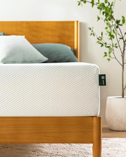 ZINUS 10 Inch Green Tea Memory Foam Mattress [New Version], Full, Fiberglass free, Medium Firm Feel, Zoned Pressure Relief, Certified Safe Foams & Fabric, Mattress in A Box - LeafyLoom