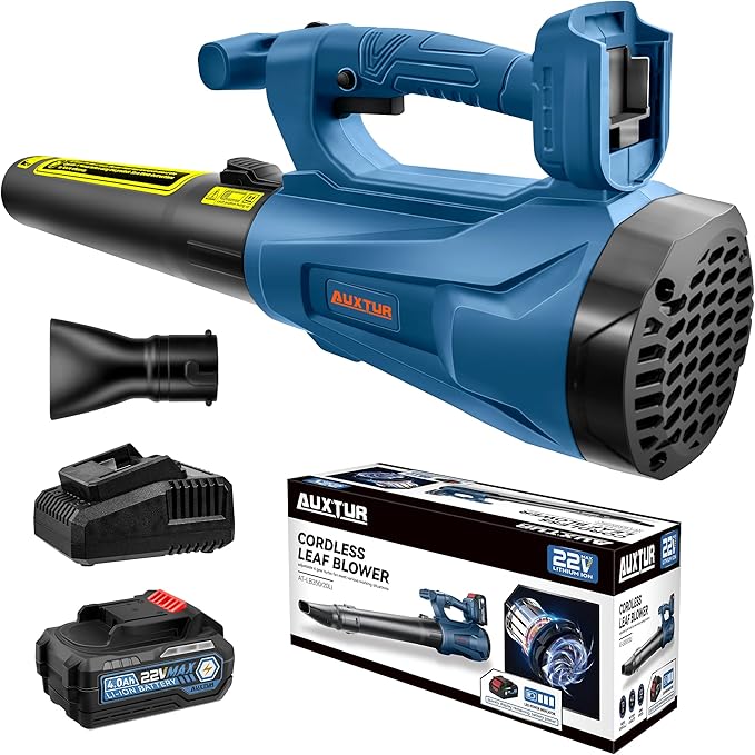 Cordless Leaf Blower with Battery and Charger,22V Lightweight and Efficient Battery Powered Blower,350CFM,120MPH Portable and Compact Yard Blower,Rechargeable Motor Versatile Electric Blower - LeafyLoom