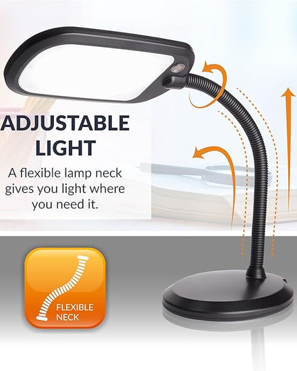 Newhouse Lighting NHDK WH Eos Reading & Craft Table LED Desk Lamp, Dimmable &Light Color Adjustable, Gooseneck Task Light, Black (NHDK-EO-BK) - LeafyLoom