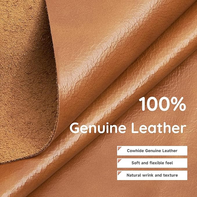 67" Top-Grain Leather Sofa, 2 Seater Loveseat Couch, Mid-Century Modern Leather Couch for Living Room Bedroom Apartment Office, Cognac Tan - LeafyLoom