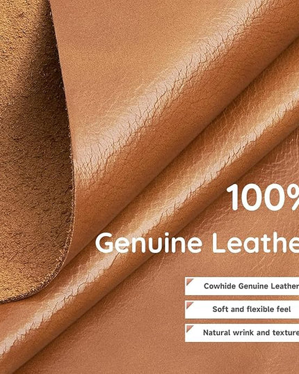 67" Genuine Leather Sofa, Top-Grain 2 Seater Loveseat Couch, Mid-Century Modern Upholstered Sofa for Living Room Bedroom Apartment Office, Cognac Tan - LeafyLoom