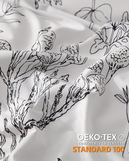 JANZAA Bedding Comforter Sets White Floral Comforter Set Full Size Bed Set with 2 Pillow Cases for All Seasons - LeafyLoom