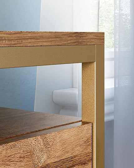 Sauder International Lux Lateral File, L: 30.32" x W: 16.54" x H: 29.72", Sindoori Mango Finish - LeafyLoom