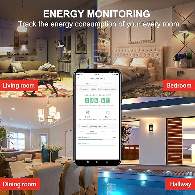 Sengled WiFi Color Changing Light Bulb, Alexa Smart Light Bulbs that Work with Alexa & Google Assistant, A19 RGB No Hub Required, 75 W Equivalent 800LM CRI>90, Set of 4 Sengled