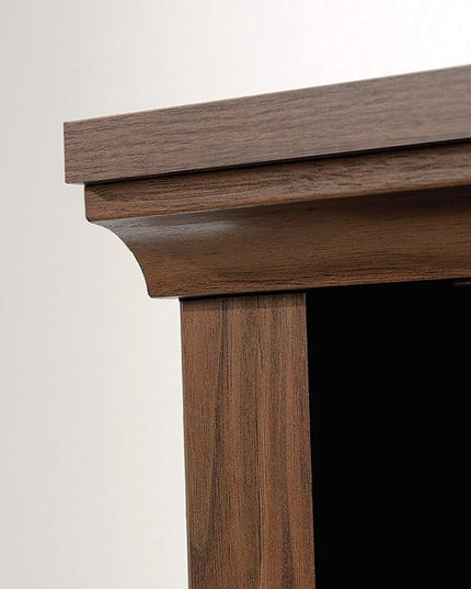 Sauder Miscellaneous Storage Bookcase/ Book shelf, L: 35.28" x W: 13.23" x H: 43.78", Grand Walnut finish - LeafyLoom