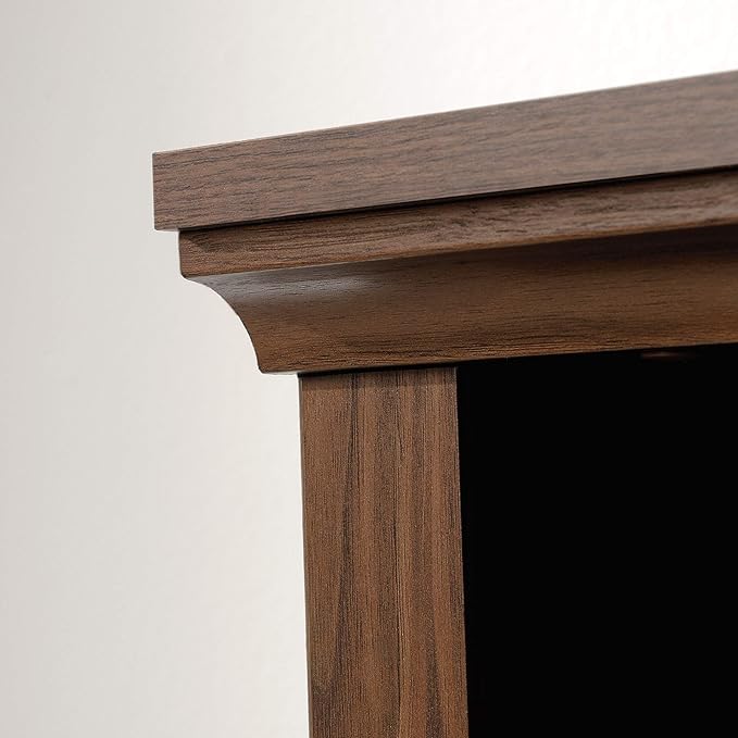 Sauder Miscellaneous Storage Bookcase/ Book shelf, L: 35.28" x W: 13.23" x H: 43.78", Grand Walnut finish - LeafyLoom