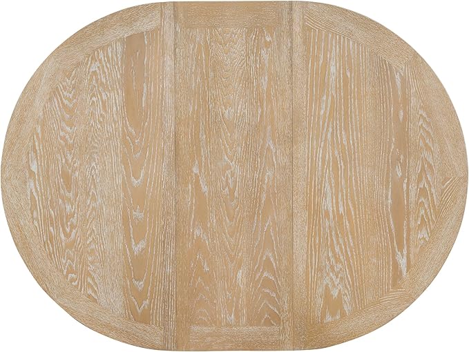 5-Piece Farmhouse Wood Dining Set with Extendable Round Table and 4 Upholstered Chairs for Kitchen, Breakfast Nook, Living Room, Natural, 42"-56" L x 42" W x 30" H - LeafyLoom