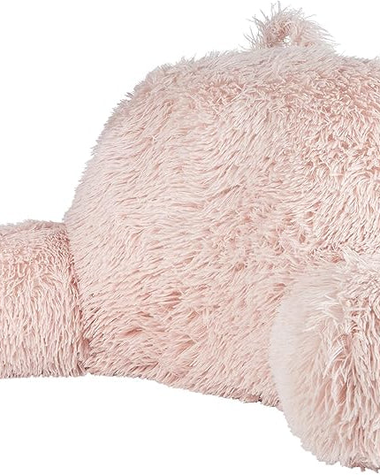 Klear Vu Shaggy Reading Pillow Back Rest Body Pillow for Adults and Kids, Lumbar and Arm Support on Bed, Chair, Couch, Sofa and Floor, 30" x 21", One Size, Dusty Rose - LeafyLoom