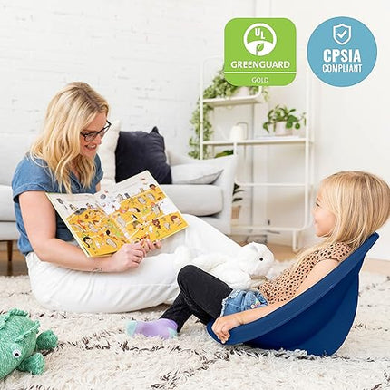 ECR4Kids Leaf Floor Seat, Rocker Chair, Navy, 6-Piece - LeafyLoom
