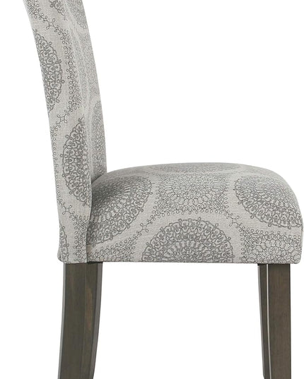 HomePop Parsons Classic Upholstered Accent Dining Chair, Set of 2, Grey Medallion - LeafyLoom