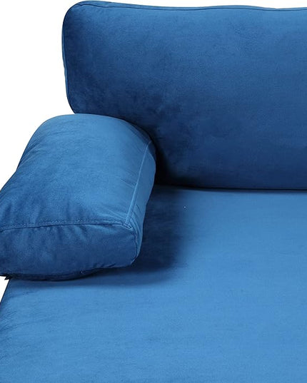 Modern Large Velvet Fabric U-Shape Sectional Sofa, Double Extra Wide Chaise Lounge Couch, Navy - LeafyLoom