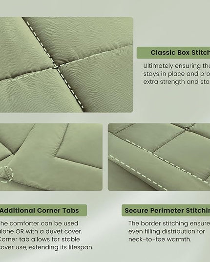 Full Size Bed in a Bag, 7 Pieces Comforter Set, Wood Grain Texture Bedding, Green Bed Set with Comforter, Pillowcases, Flat Sheet, Fitted Sheet and Pillow Shams - LeafyLoom