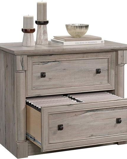 Sauder Palladia Lateral File, L: 36.81" x W: 22.01" x H: 29.61", Split Oak finish - LeafyLoom