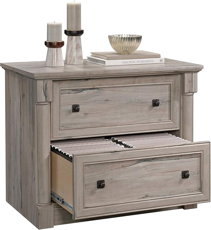 Sauder Palladia Lateral File, L: 36.81" x W: 22.01" x H: 29.61", Split Oak finish - LeafyLoom