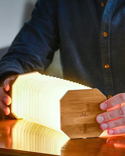 Gingko Natural Bamboo Wood Smart Accordion Lamp - LeafyLoom
