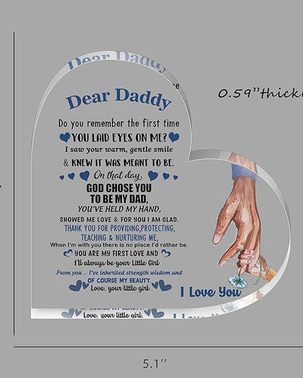 Dad Birthday Gift from Daughter - Acrylic Desk Decor for Home Office - LeafyLoom