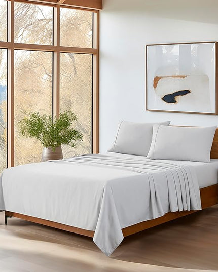 UGG 11793 Alahna Twin Bed Sheets and Pillowcases 3-Piece Set Sleep in Luxury Machine Washable Deep Pockets Wrinkle-Resistant Breathable Cozy Comfort Silky Cooling Sheets, Twin, Stone - LeafyLoom