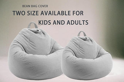 Stuffed Animal Storage Bean Bag Chair Cover (No Filler) Washable Ultra Soft Corduroy Bean Bag Cover for Organizing Plush Toys, Bean Bag for Adults - LeafyLoom