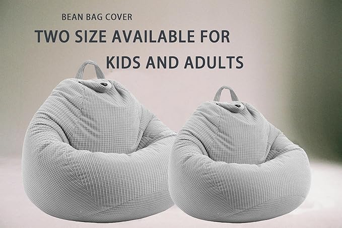 Stuffed Animal Storage Bean Bag Chair Cover (No Filler) Washable Ultra Soft Corduroy Bean Bag Cover for Organizing Plush Toys, Bean Bag for Adults - LeafyLoom