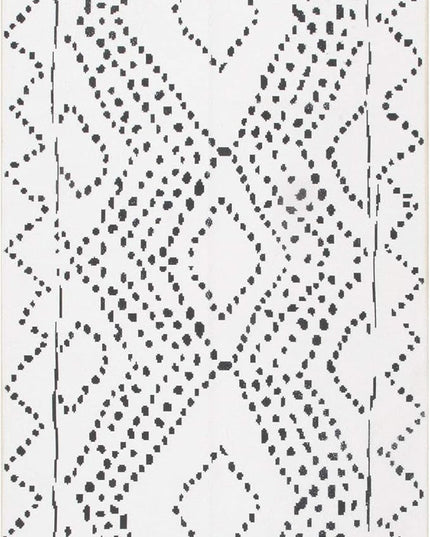 nuLOOM Mila Machine Washable Diamond Trellis Ultra Thin Runner Rug, 2' 6" x 10', White - LeafyLoom