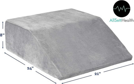 Leg Elevation Pillow - Full Memory Foam Top, High-Density Leg Rest Elevating Foam Wedge - Relieves and Recovers Foot and Ankle Injury, Leg Pain, Hip, Knee Pain, Improves Blood Circulation - LeafyLoom
