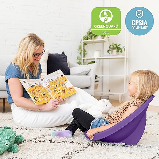 ECR4Kids Leaf Floor Seat, Rocker Chair, Purple, 6-Piece - LeafyLoom