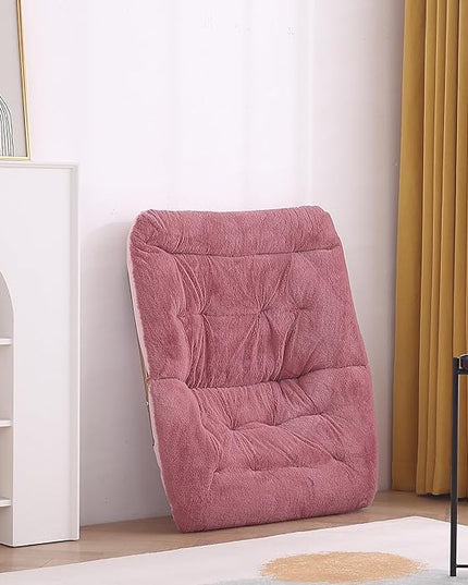 Tiita Comfy Saucer Chair, Soft Faux Fur Oversized Folding Accent Chair, Lounge Lazy Chair for Teens Adults, Metal Frame Moon Chair for Bedroom, Living Room, Dorm Rooms - LeafyLoom