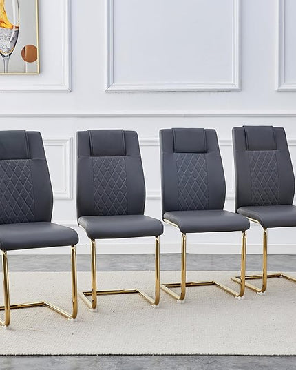 NicBex Haerin-SD-00307-LWJ Dining Chairs, 16"x19"x38", Gray and Gold - LeafyLoom