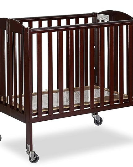 3-in-1 Folding Portable Crib, Espresso, Large - LeafyLoom