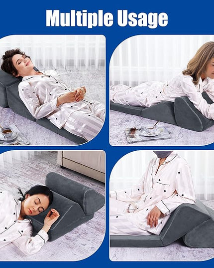 Adjustable Japanese Floor Chair, Multifunctional Legless Chair Floor Pillow Meditation Cushion, Padded Folding Sofa Chair, Portable Floor Seat for Adults & Kids - LeafyLoom