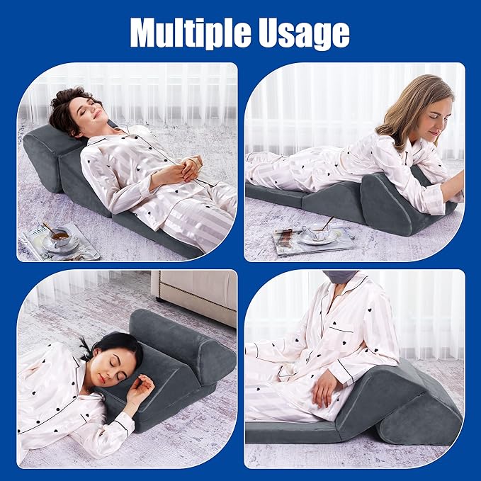 Adjustable Japanese Floor Chair, Multifunctional Legless Chair Floor Pillow Meditation Cushion, Padded Folding Sofa Chair, Portable Floor Seat for Adults & Kids - LeafyLoom