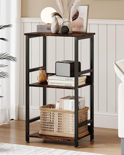 Small Bookshelf for Small Spaces, 3 Tier Small Book Shelf Organizer, Narrow Bookcase for Small Spaces, Small Bookcase for Bedroom, Living Room, Home, Office, 120 lbs Weight Capacity (Brown) - LeafyLoom