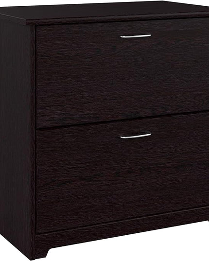 Bush Business Furniture Cabot 2 Drawer Lateral File Cabinet | Letter, Legal, and A4-size Document Storage for Home Office, 32W, Espresso Oak - LeafyLoom