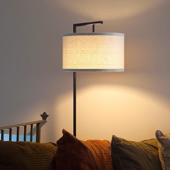 Brightech Montage Modern Floor lamp, LED Floor Lamp for Living Rooms & Offices - Tall Standing Lamp for Bedroom Reading - Corner Pole Lamp for Contemporary Home Decor - Black - LeafyLoom