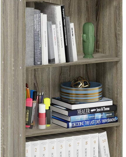 FURINNO Basic 3-Tier Bookcase Storage Shelves, Sonoma Oak - LeafyLoom