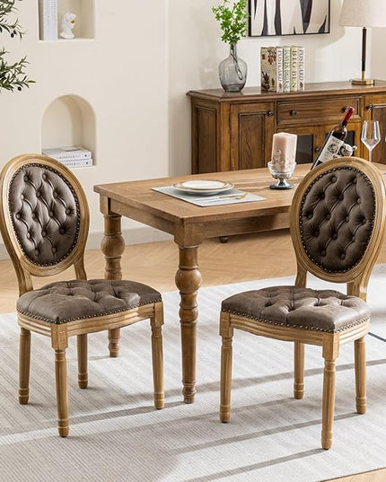 NicBex Haerin-SD-00123-LWJ Dining Chairs, 23"x19.1"x37.2", Brown - LeafyLoom
