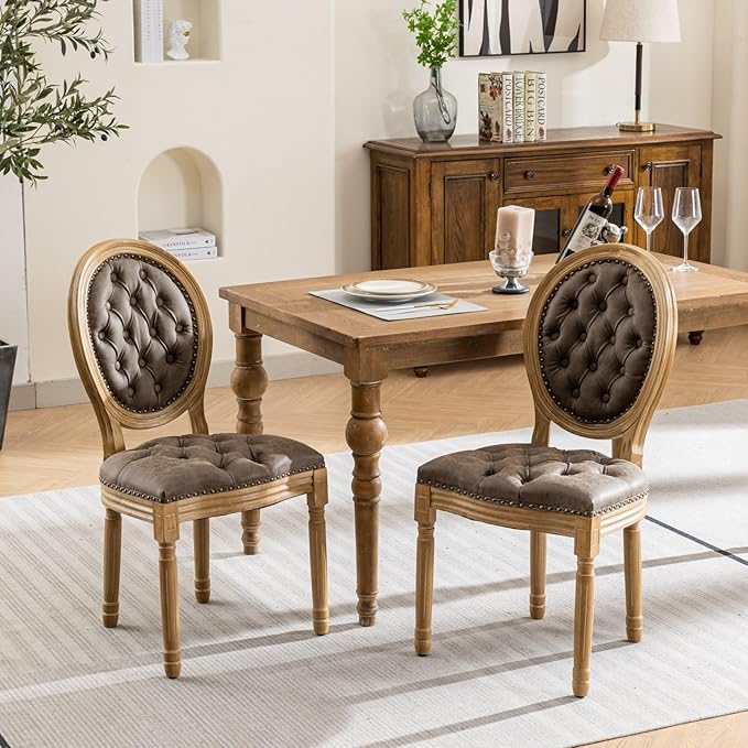 NicBex Haerin-SD-00123-LWJ Dining Chairs, 23"x19.1"x37.2", Brown - LeafyLoom