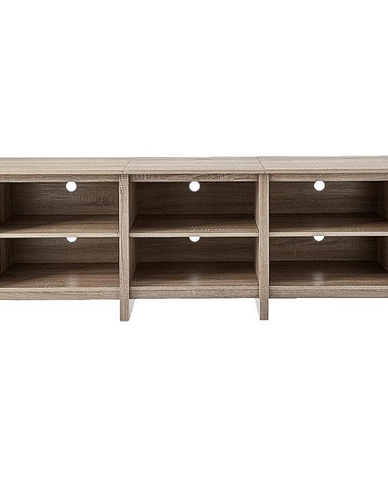 ROCKPOINT 70inch TV Stand Storage Media Console Entertainment Center,Driftwood - LeafyLoom